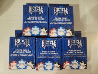 Bicycle Clay-Filled Poker Chips - Lot of 5 Boxes (250 Chips Total)
