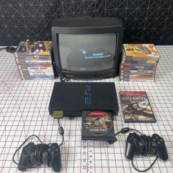 Ps2 Bundle Complete System With CRT Tv 