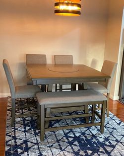 Counter height dining table with lazy susan (table only)