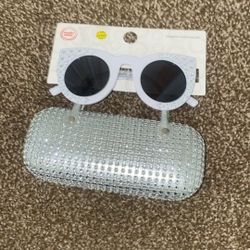 Wonder Nation Girls' Sunglasses and Rhinestone Case Set, 2-Piece