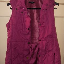 Tommy Hilfiger Vest Women's Magenta Down Filled Puffer Vest Size XS