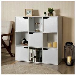 9 Cube Storage Wood Divider Bookcase