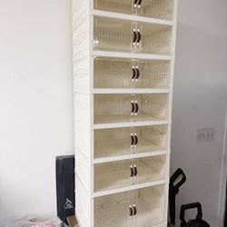 Shoe Cabinet, Thickened Shoe Storage Bin Space Saving Transparent Drawer for Clothes (1 Tall 6 Short