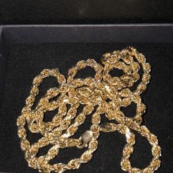 Hollow 10kt Rope Chain 26inch