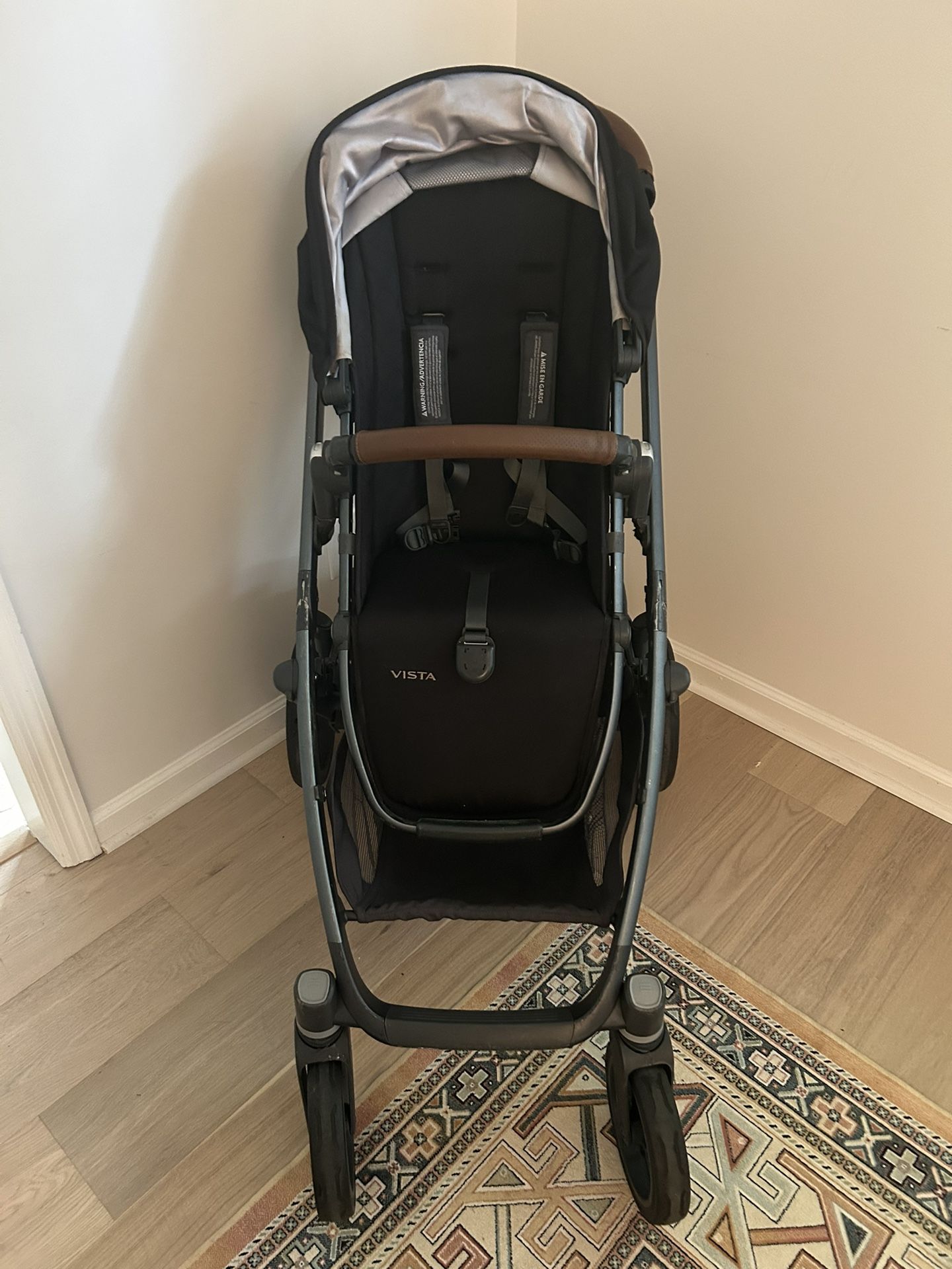 2017 Uppa Vista Stroller With Caddy, Piggy Back, And Bassinet Attachments
