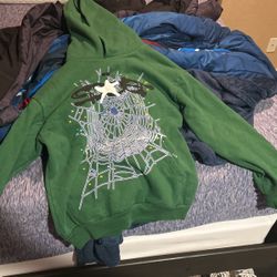 spider hoodie green