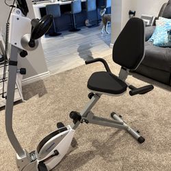 Recumbent Exercise Bike with Upper Body Exerciser like new