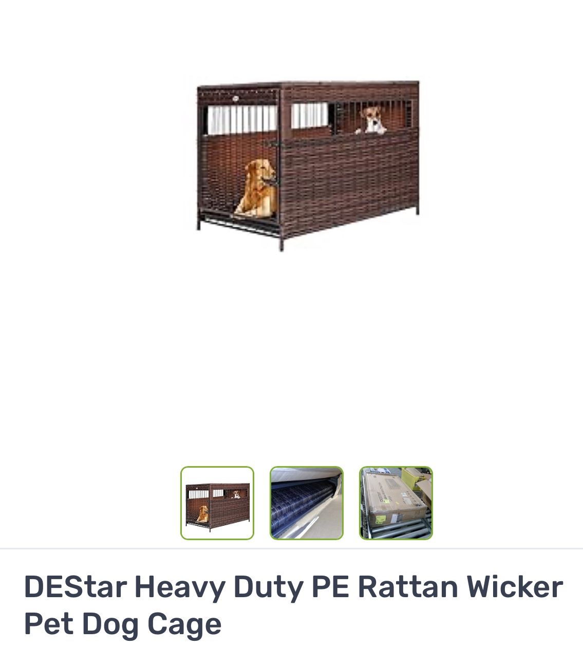 Large Wicker Heavy Duty Dog Crate 