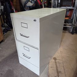 2 Drawer Metal Beige File Cabinet