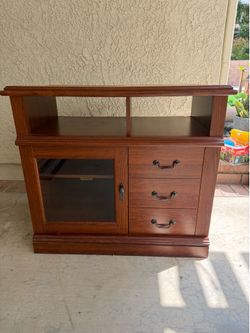 TV stand with cabinet & glass door