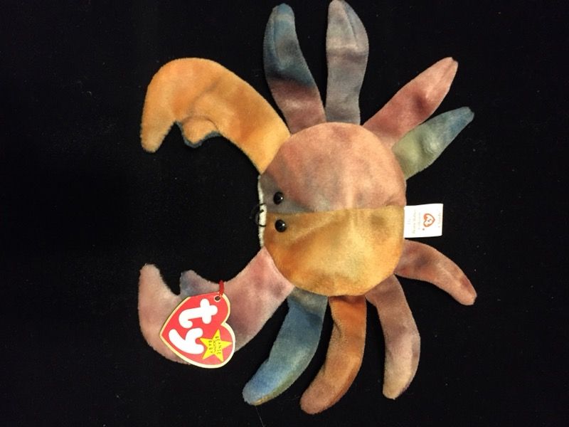 TY Beanie Baby CLAUDE The Crab, Extremely Rare, With Errors, 1996