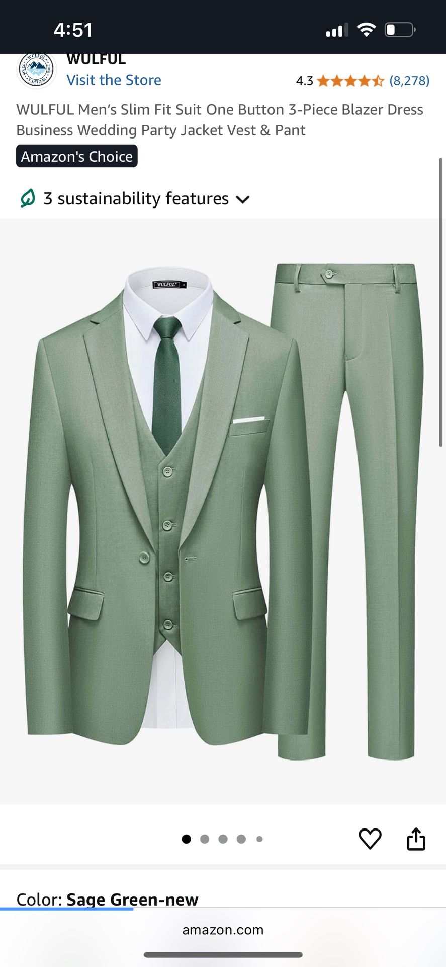 Men’s 3 Piece Suit Medium