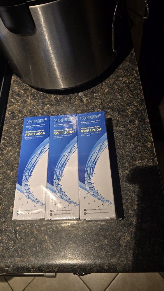 3 Brand New ICEPURE RWF1200A Refrigerator Water Filters – Compatible with LG LT700P and Kenmore Models
