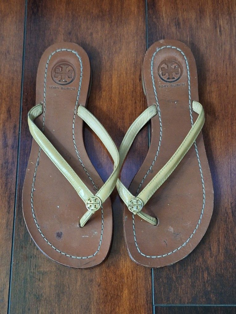Tory Burch Tan and Brown Sandals Size 5.5