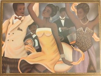Jazz Club Dancing Scene Framed Wall Art