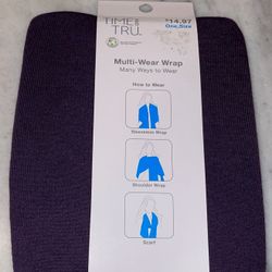 New Time & Tru Women’s Purple Multi Wear Wrap