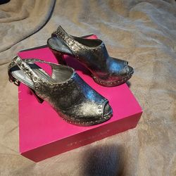 Silver High Heals Size 9 