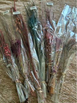 Dried flower bundles