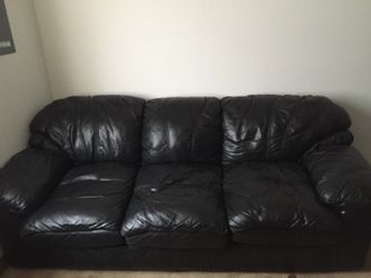 Black leather sofa