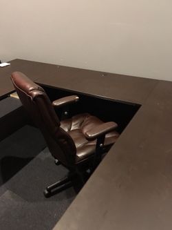 Big L shape espresso desk