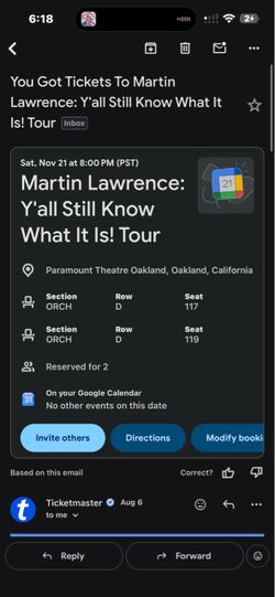 Martin Lawrence Tour Tickets in Oakland