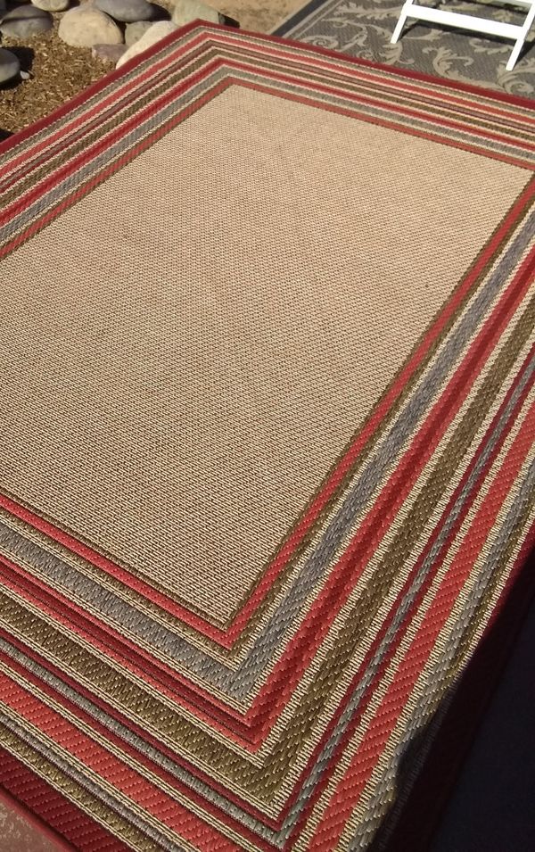 Allen + Roth Outdoor Red Rectangular Indoor/Outdoor Area Rug ( 8ft W x