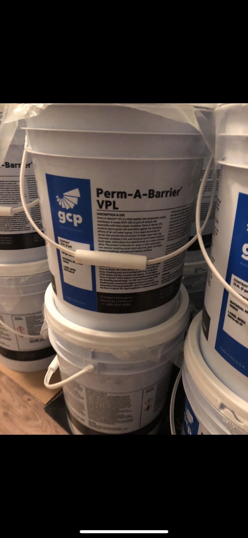 PERM A BARRIER VPL 5 GAL PAIL BRAND NEW SEALED CAN SOLD INDIVIDUALLY OR BULK