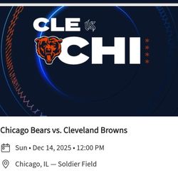 4 Tickets Chicago Bears Vs Cleveland Browns