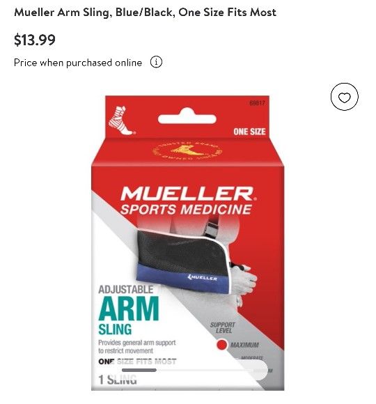 Mueller Arm Sling, Blue/Black, One Size Fits Most