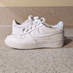 Kids Nike All White Air Force 1 Low