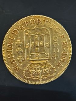 1803 Brazil 6400 Reis Gold Coin Portuguese Colonial Gold 8.3 Grams