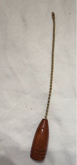 Vintage Walnut Wood Teardrop Ceiling Fan Pull Chain Extension