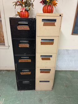 Two 4-Drawer Metal File Cabinets – $50 for Both
