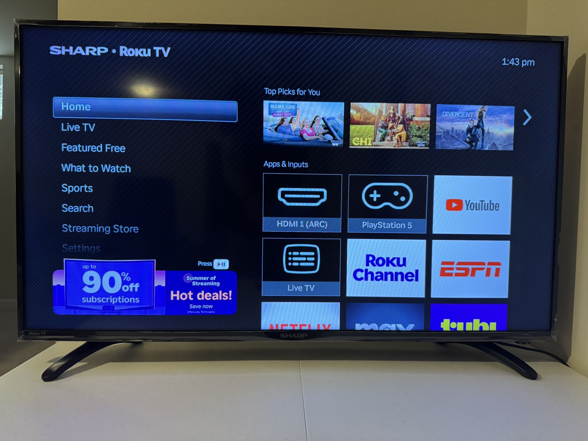 Sharp - 40" Class - LED - 1080p - Smart - HDTV Roku TV