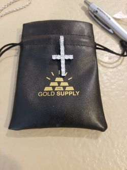 White gold plated cross pendant