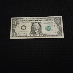 2013 $1, One Dollar Bill G Series