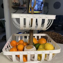 2 Tier Basket And Condiment/silverware Basket 