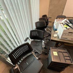 6 Black Office chairs