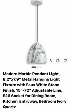 2-Pendant light Marble design- NEW