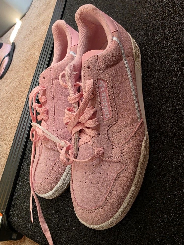 Pink Suede Adidas Sneakers - Never Worn