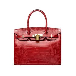 Red Birkin Bag Crocodile Pattern