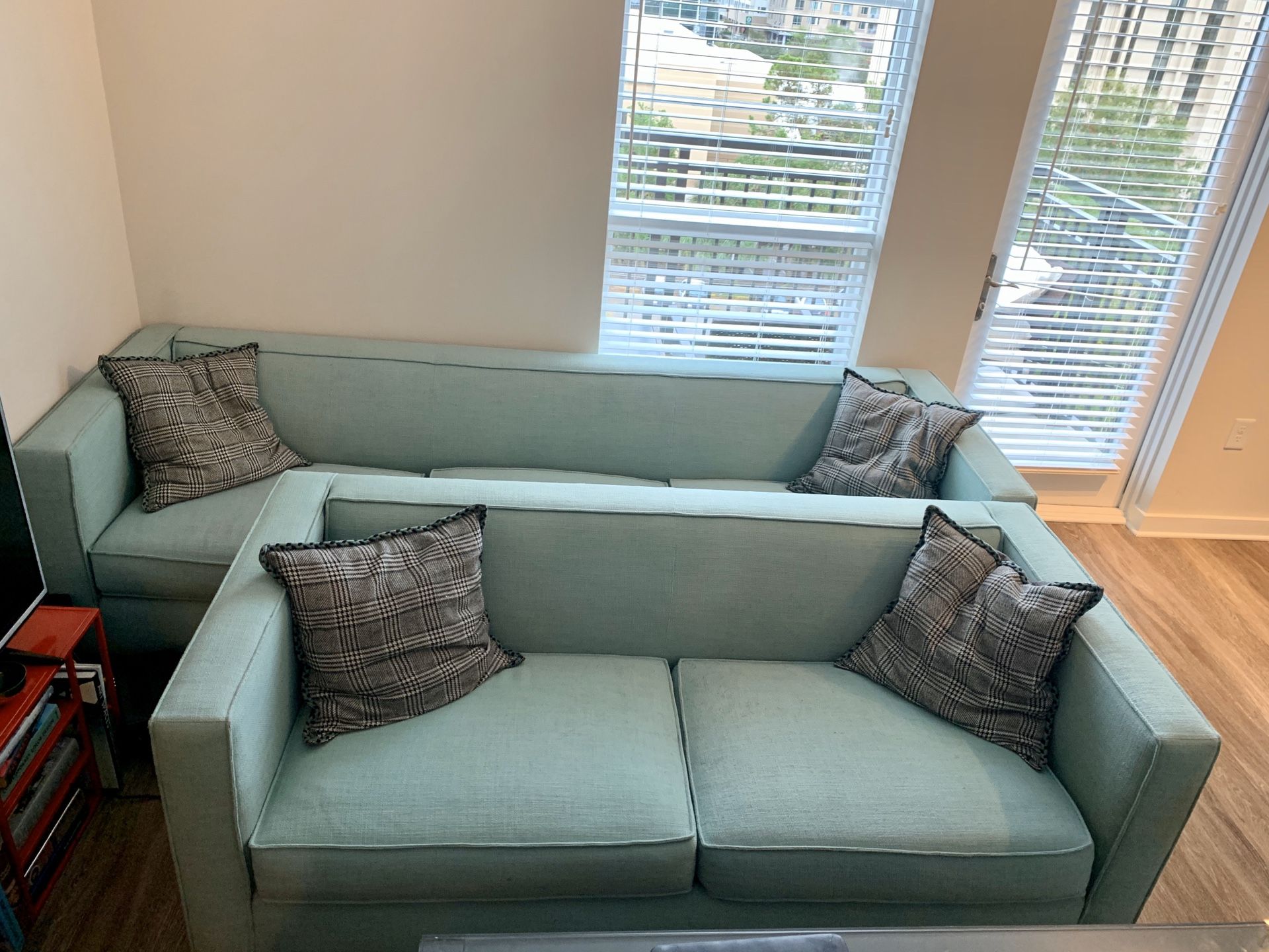 CB2/Crate & Barrel sofa and loveseat set