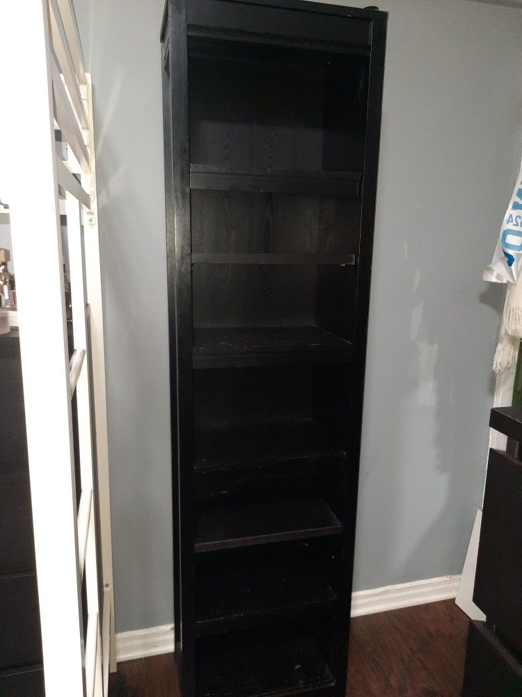 Black/ Brown Bookcase/Bookshelf With 6 Adjustable Shelf