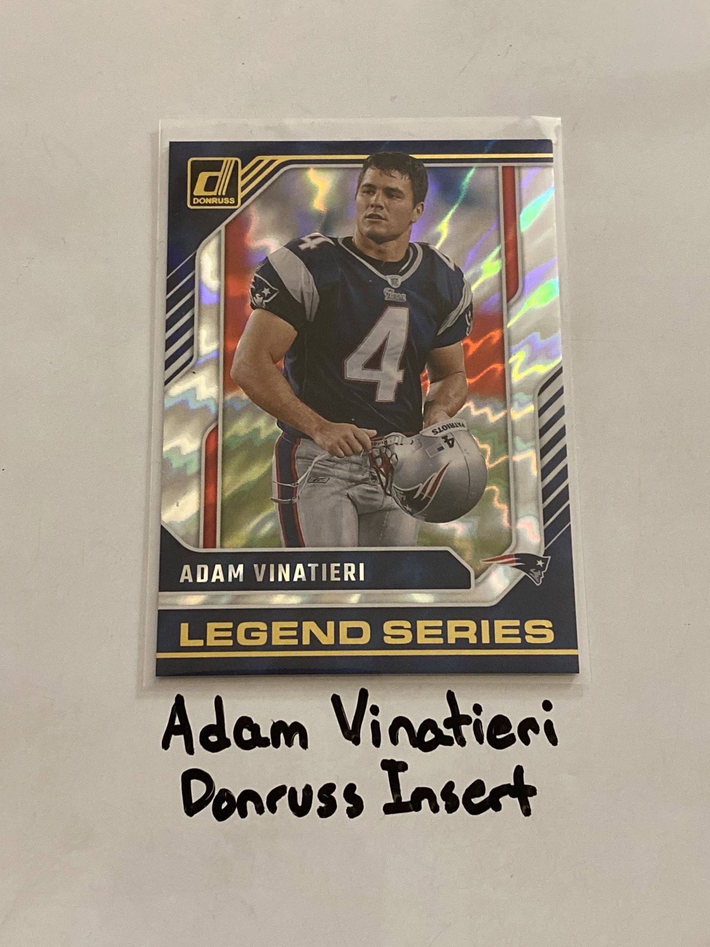 Adam Vinatieri New England Patriots All-Pro Kicker Donruss Short Print Insert Card.