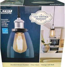 Feit Electric Dimmable LED Vintage Pendant Brushed Nickel Clear Glass (40W Replacement) 6W