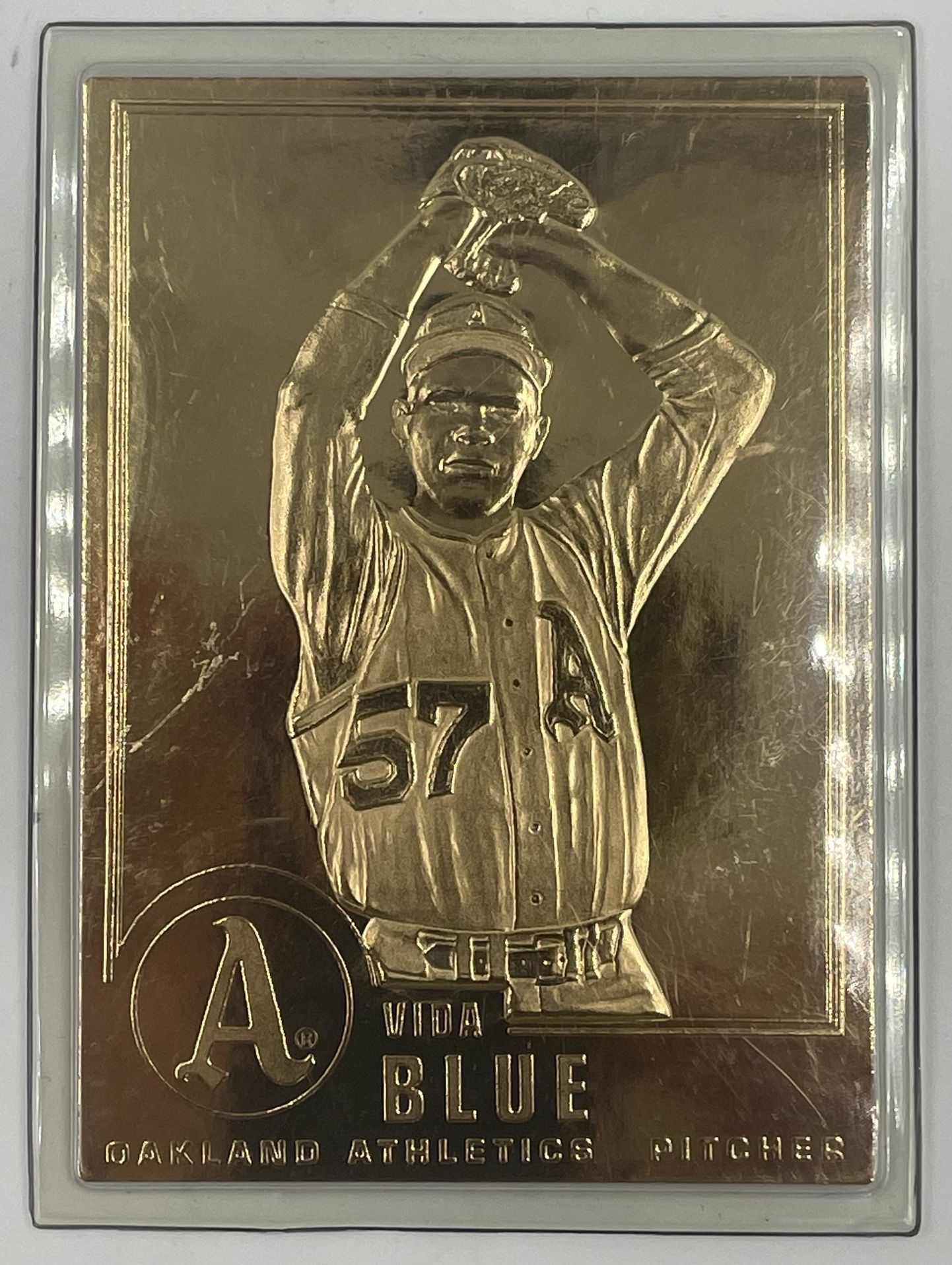 Danbury Mint Vida Blue 22KT Gold Sculpted Baseball Card
