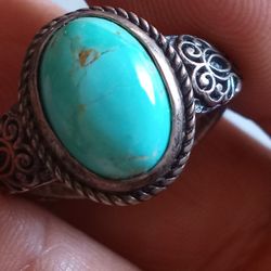 A Illo De Sterling Silver 925 Con Turquesa 