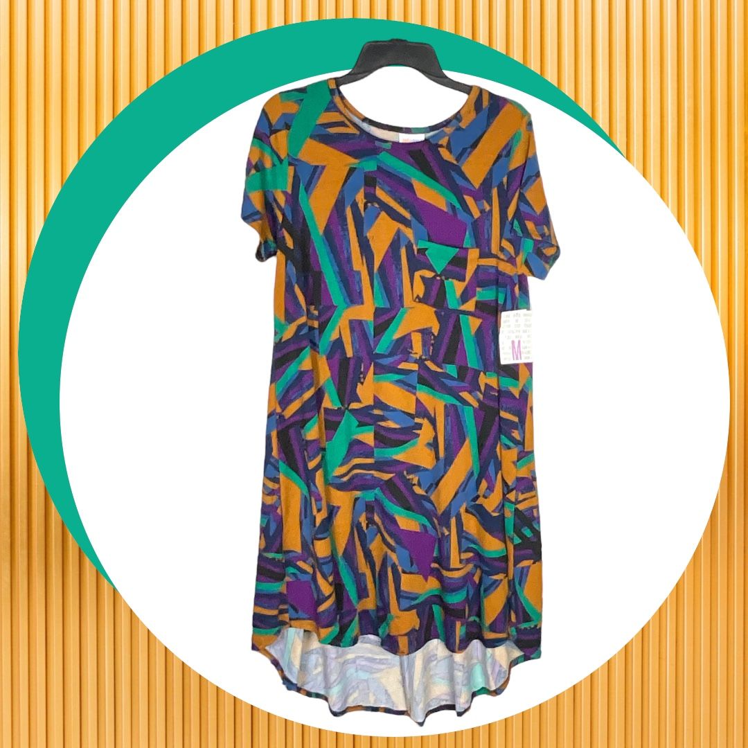 LulaRoe Carly New w Tags High Low Multicolored Tshirt Dress Women M