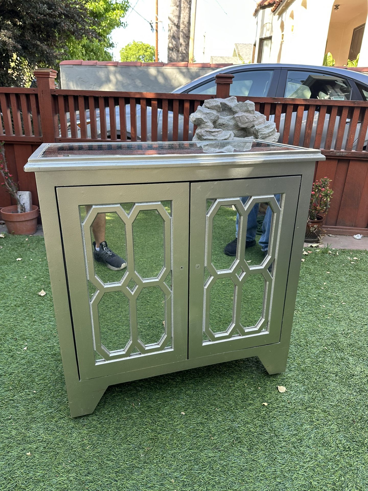 Silver Mirror Drawer/ Bar Table!