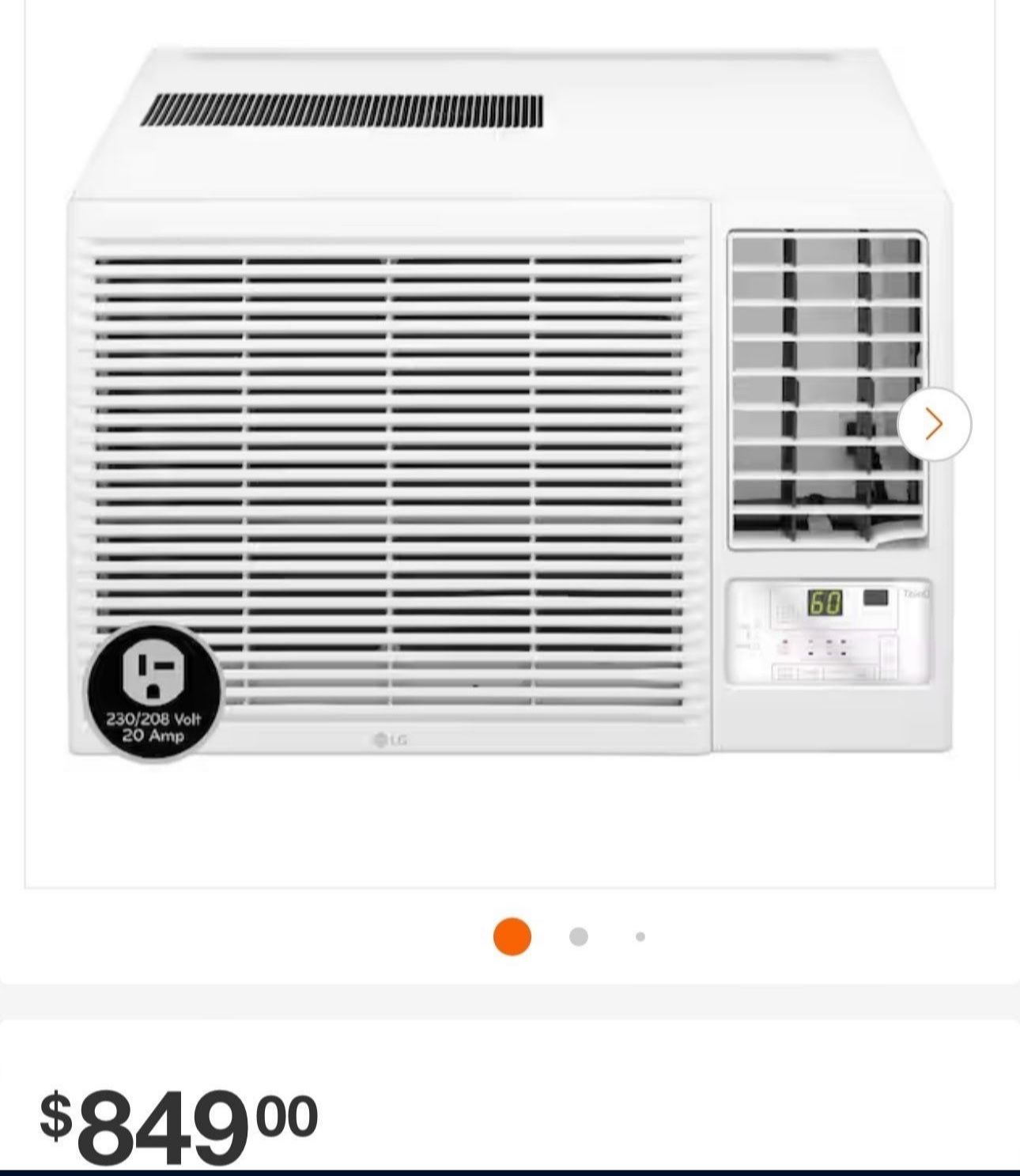 23000 BTU 230/208V Window Air Conditioner Cools 1400 Sq. Ft. with Heater and Wi Fi Enabled in White